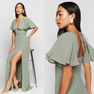 Reformation Shayla maxi Dress In seafoam sage green size 4